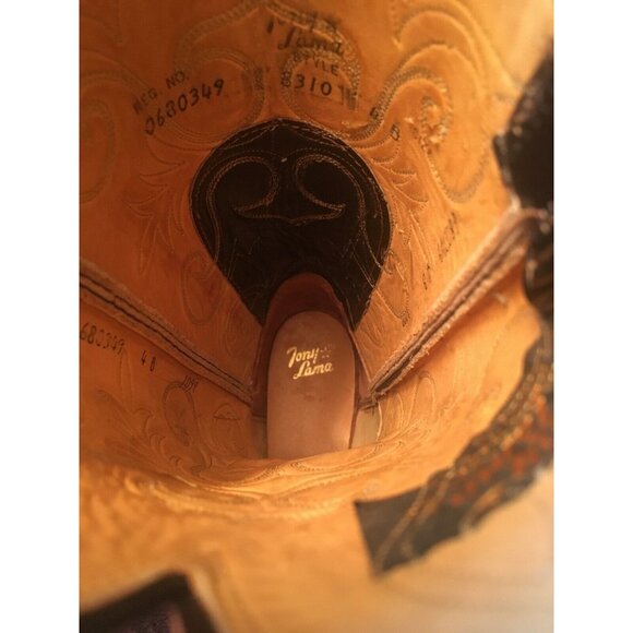 Tony Lama Vintage Round Toe Gold Label Teju Lizard Cowboy Boots Womens 4 B - Picture 3 of 12